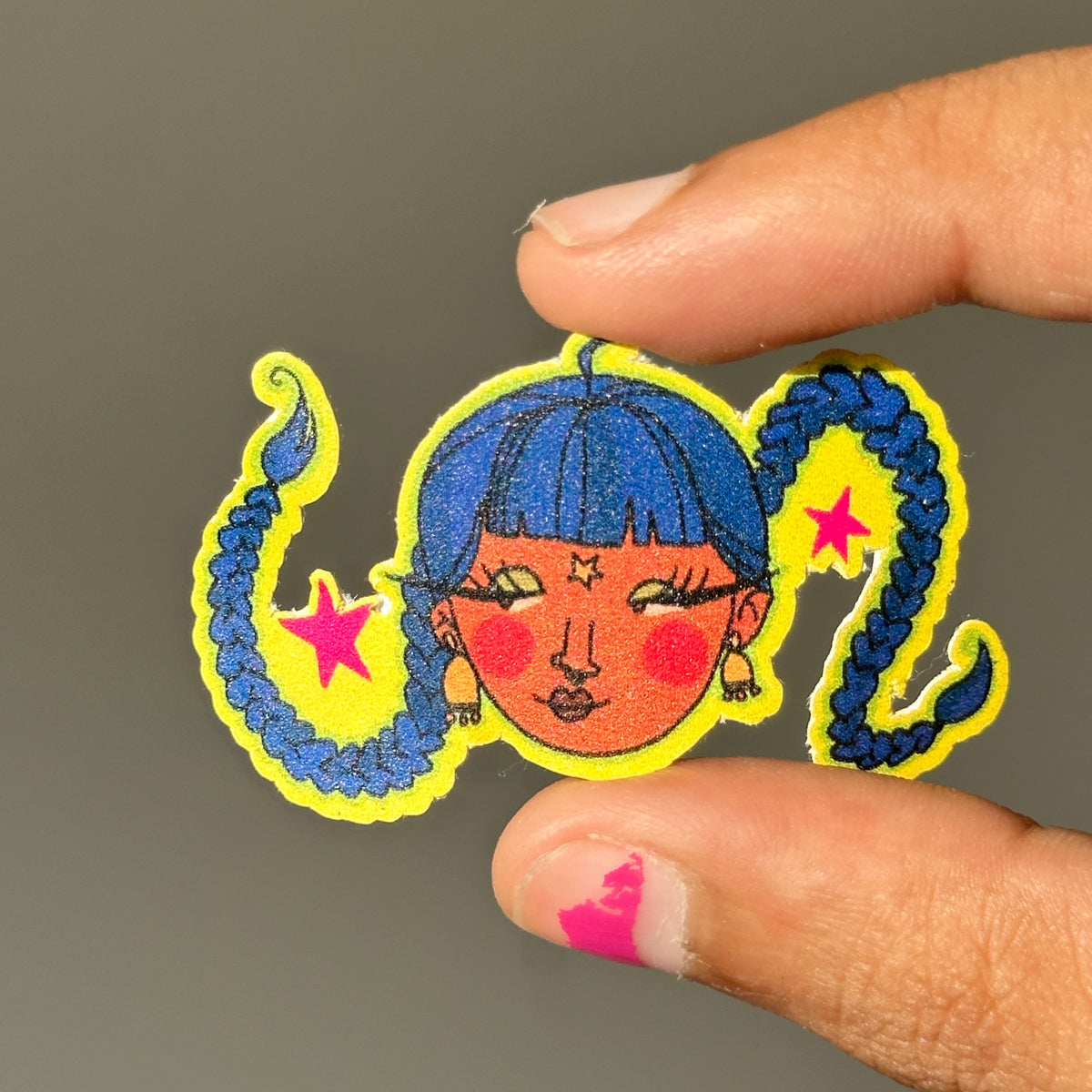 Blue braids - single sticker