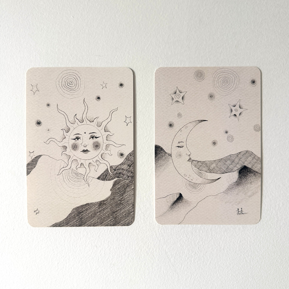 Sun & Moon - Set of postcards (print)
