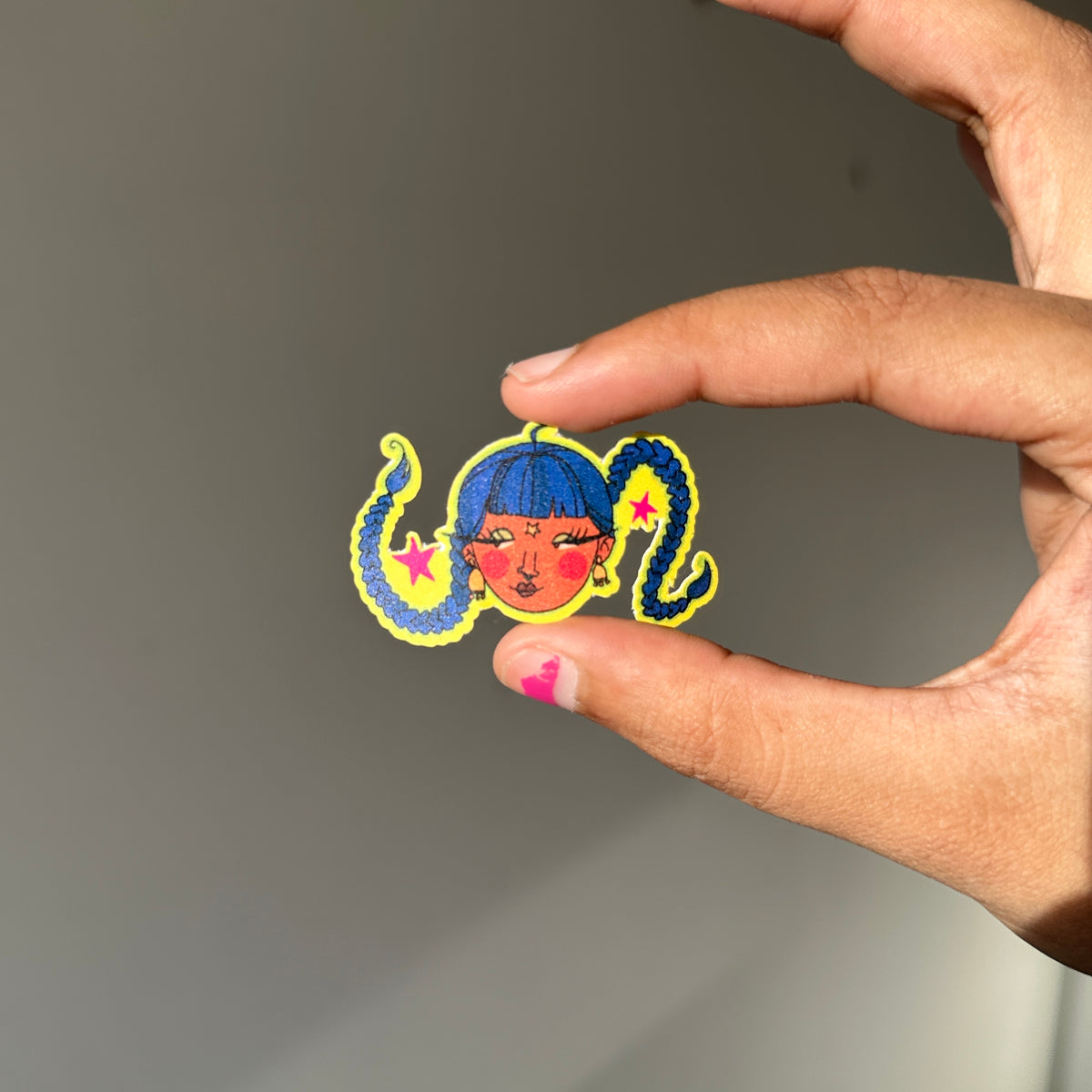 Blue braids - single sticker