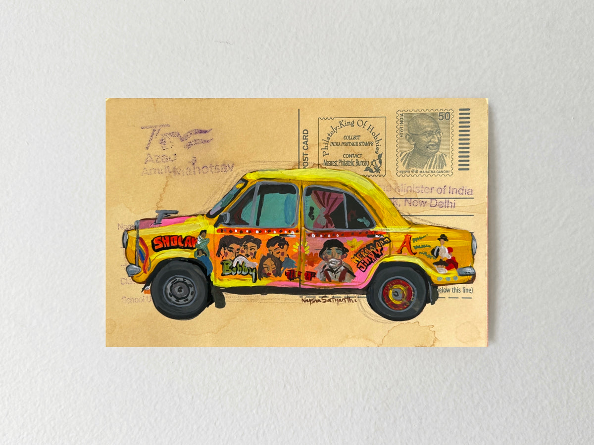 The filmy yellow taxi - Original painting