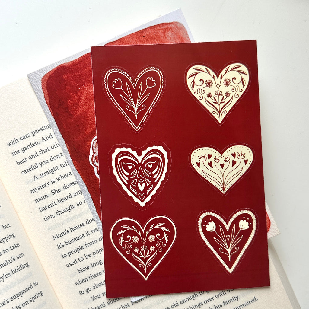 Hearts sticker sheet