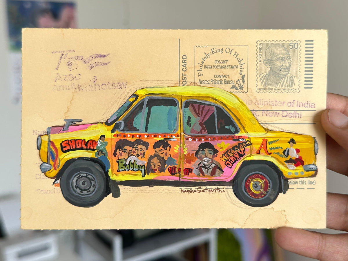 The filmy yellow taxi - Original painting