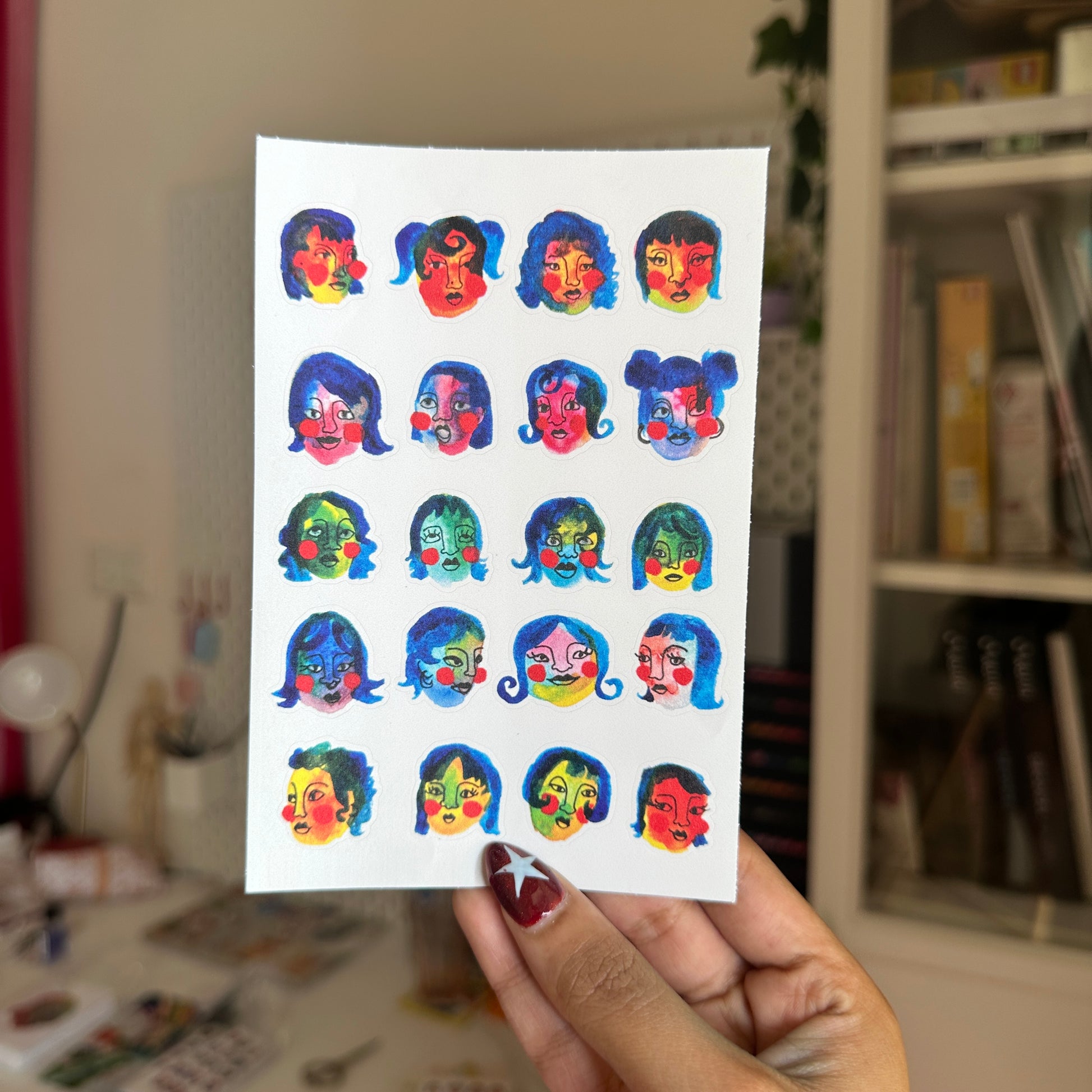 Tiny Faces sticker sheet