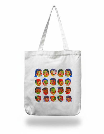 Faces - Tote Bag with Zipper