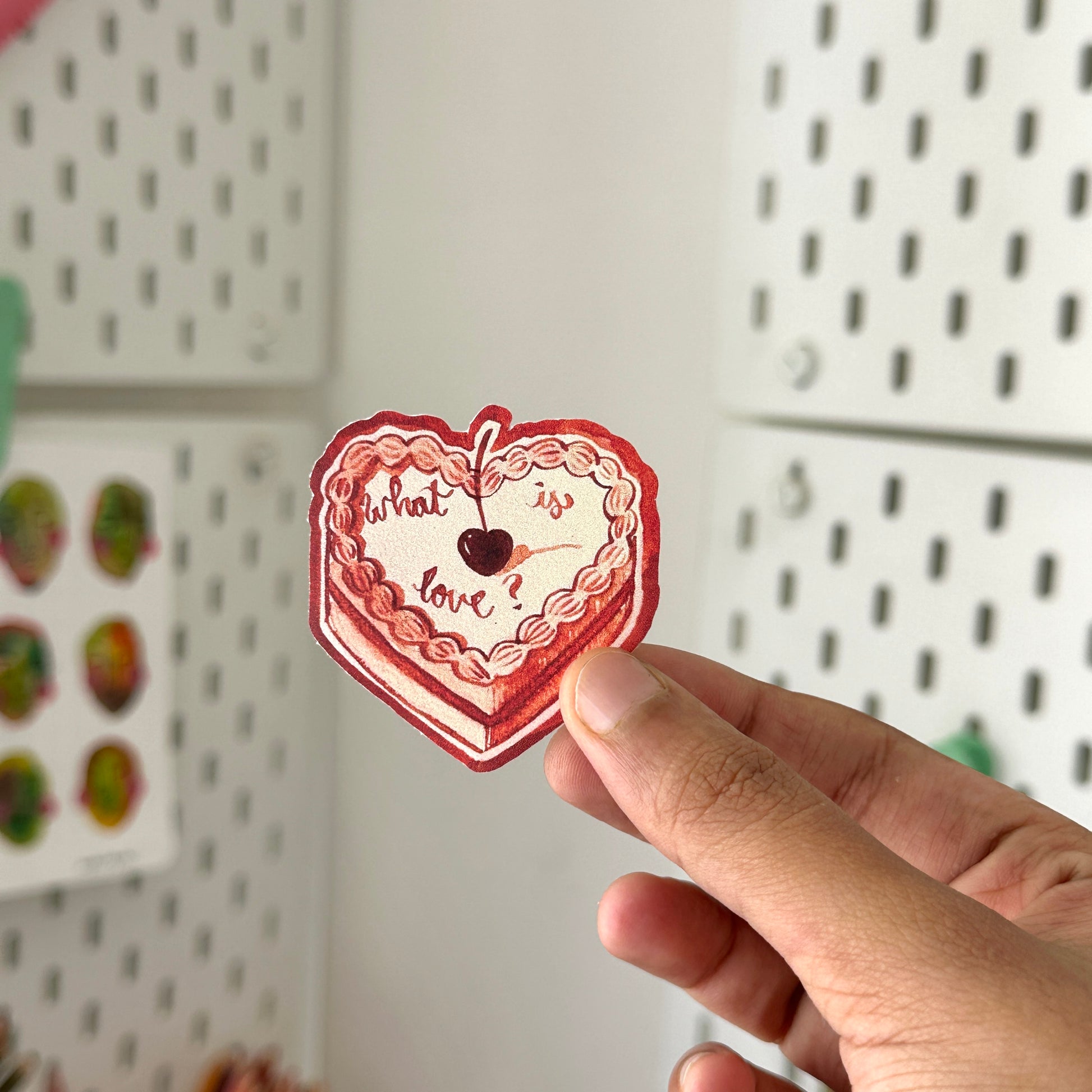 ‘What is love?’ Cake - Single sticker