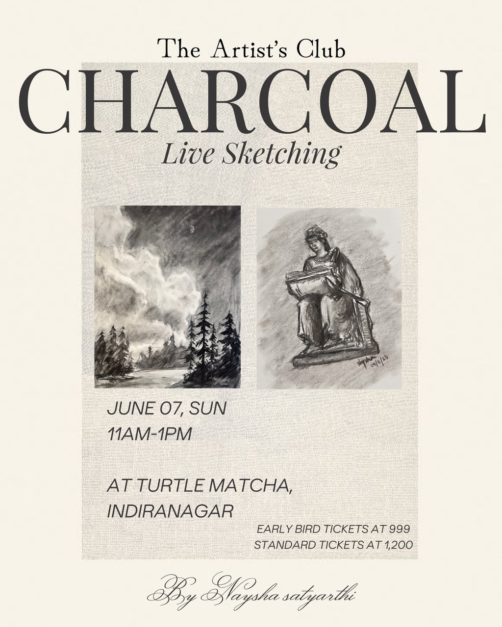 Charcoal Live Sketching (physical event)