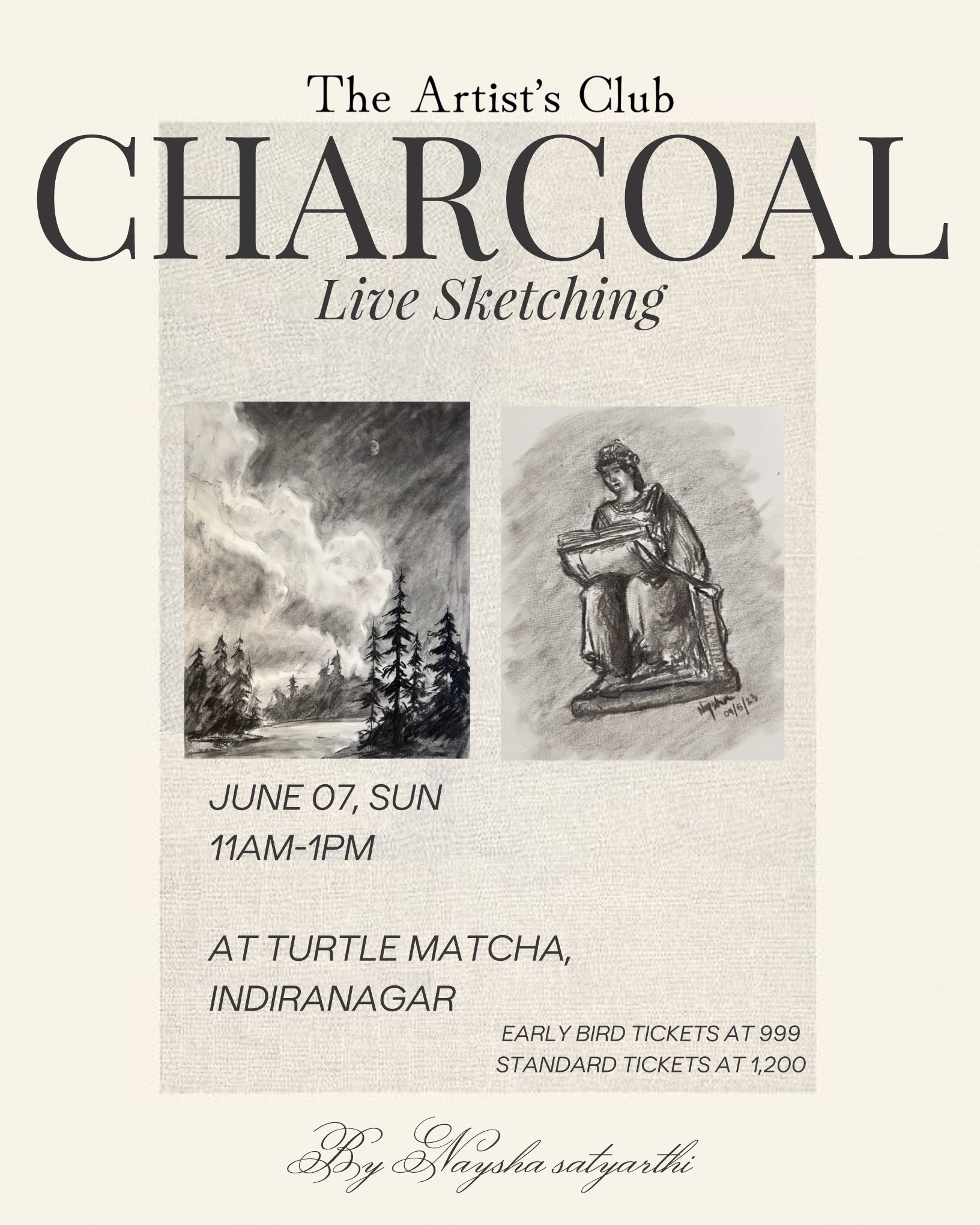 Charcoal Live Sketching (physical event)