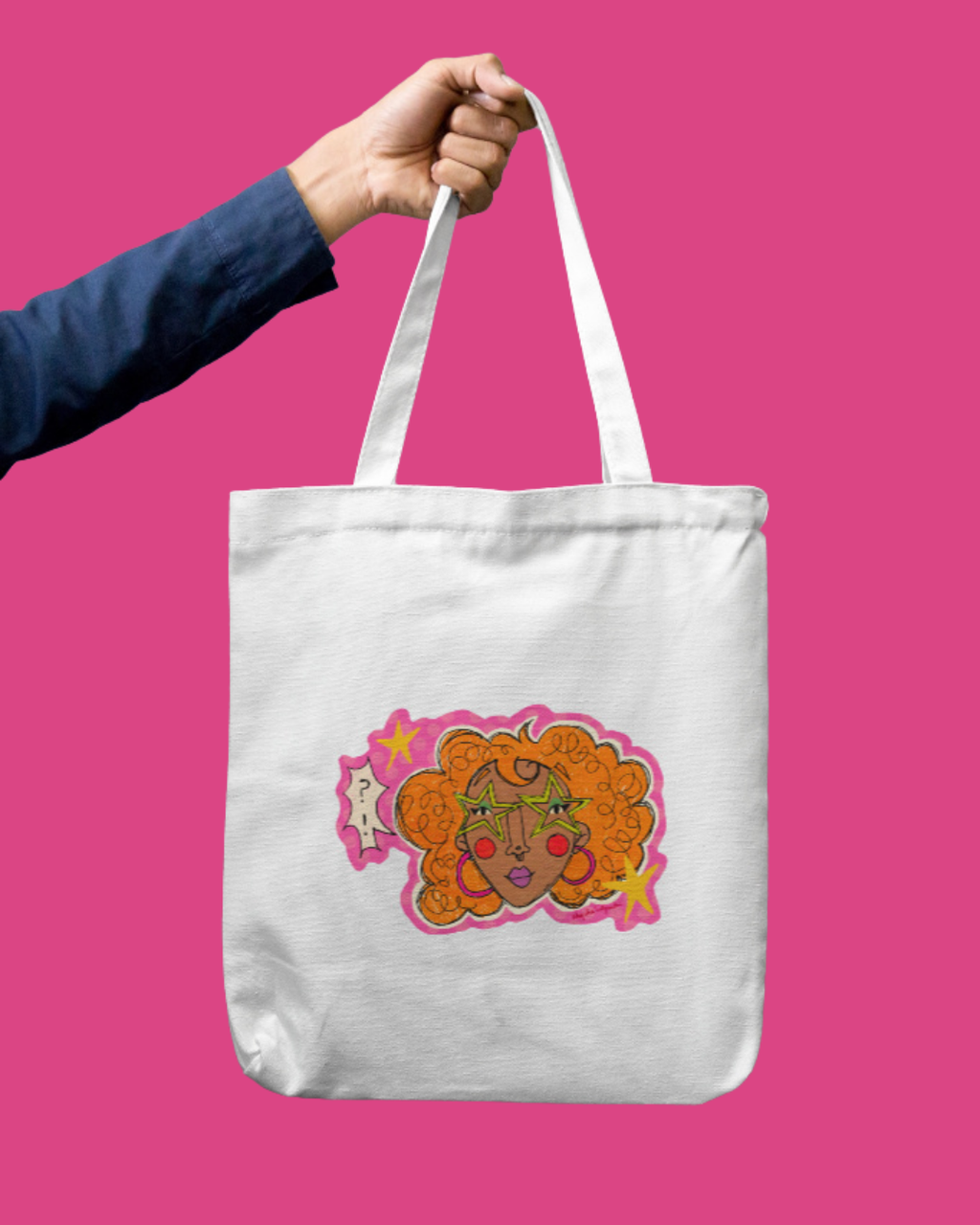 Pink gal Tote Bag Zipper