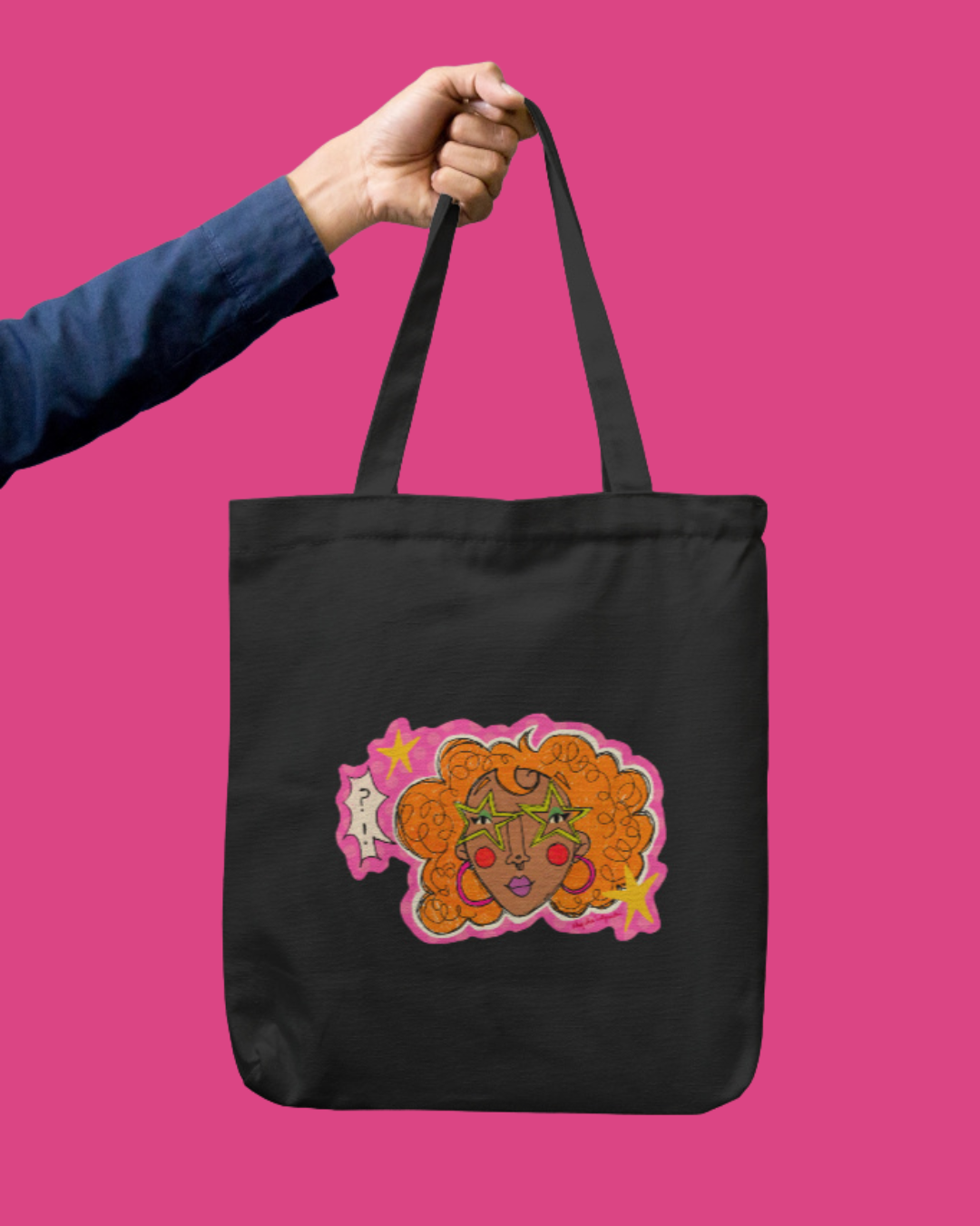 Pink gal Tote Bag Zipper