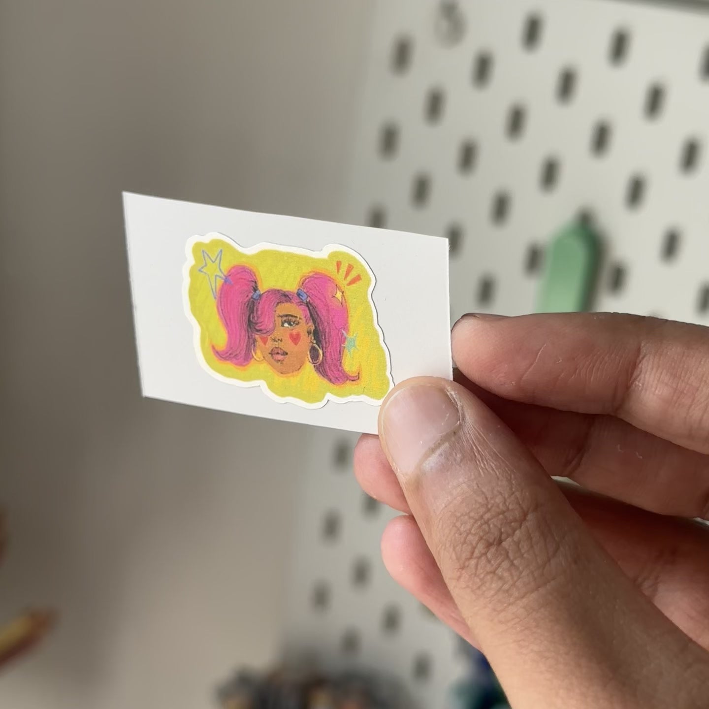Green gal single sticker - holographic